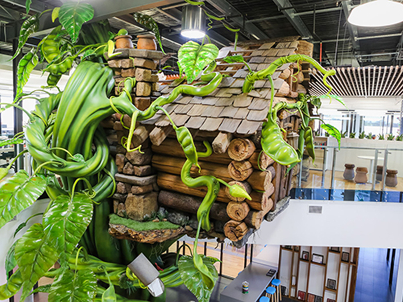 Moose Toys’ beanstalk treehouse at its Melbourne office.
