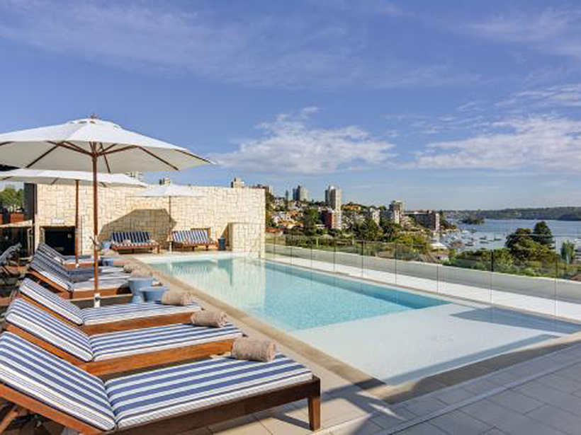 The rooftop pool at the Intercontinental Sydney Double Bay, which sold in 2017.
