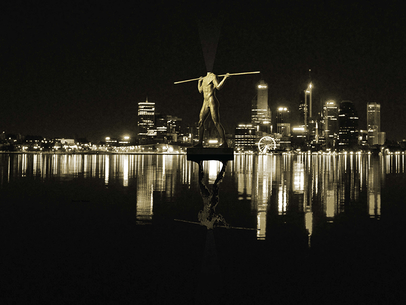 A headless statue of the aboriginal warrior Yagan was one idea floated for Perth’s waterfront. Picture: Take me to the River: The story of Perth’s Foreshore
