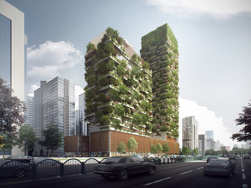 The Nanjing Vertical Forest project will feature an office building and a Hyatt hotel.
