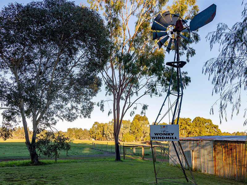 The Wonky Windmill Farm has an asking price of $2.4 million.
