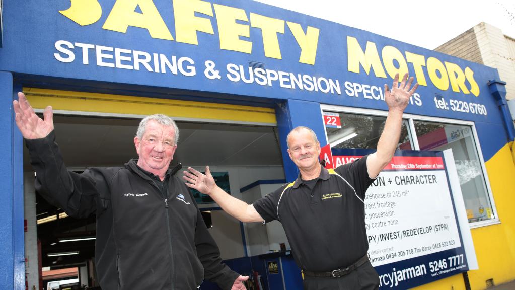 Brothers Garry and Peter Nelis are closing down Safety Motors after 50 years in business. Picture: Alison Wynd
