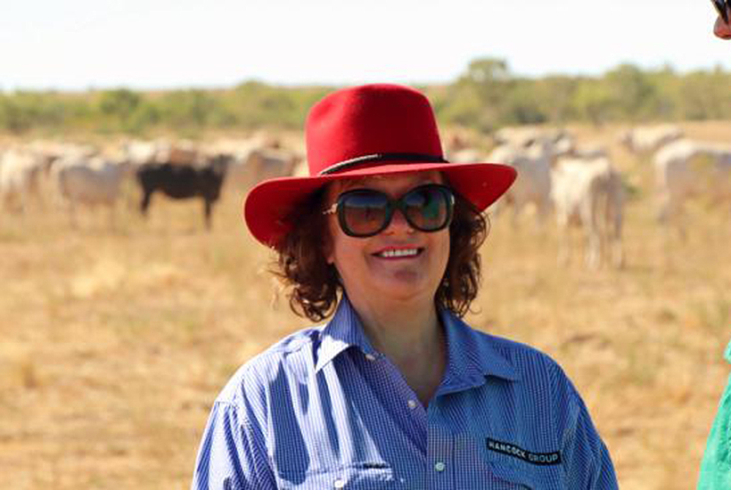 Gina Rinehart at her Helen Springs cattle station.
