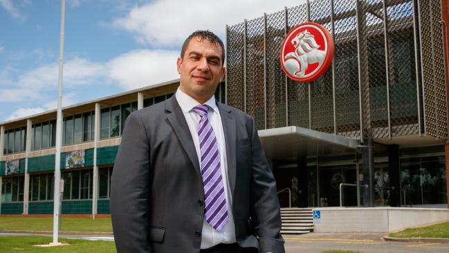 Ross Pelligra outside the old Holden factory in Elizabeth. Picture: Matt Turner.
