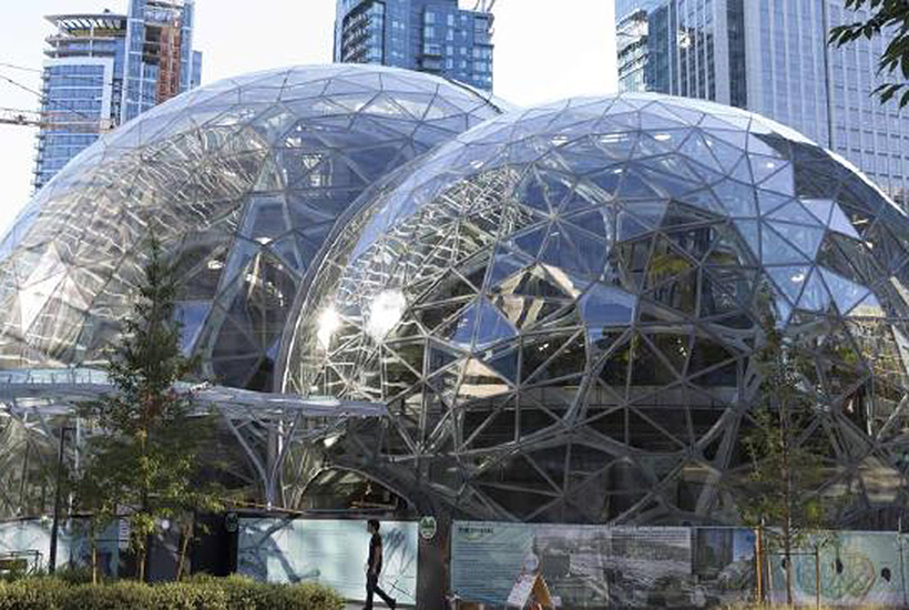 The Amazon Spheres are due to open early this year in Seattle.
