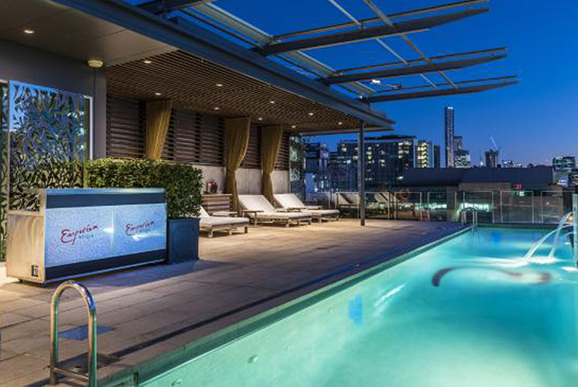 The rooftop pool at the Emporium in Brisbane’s Fortitude Valley.
