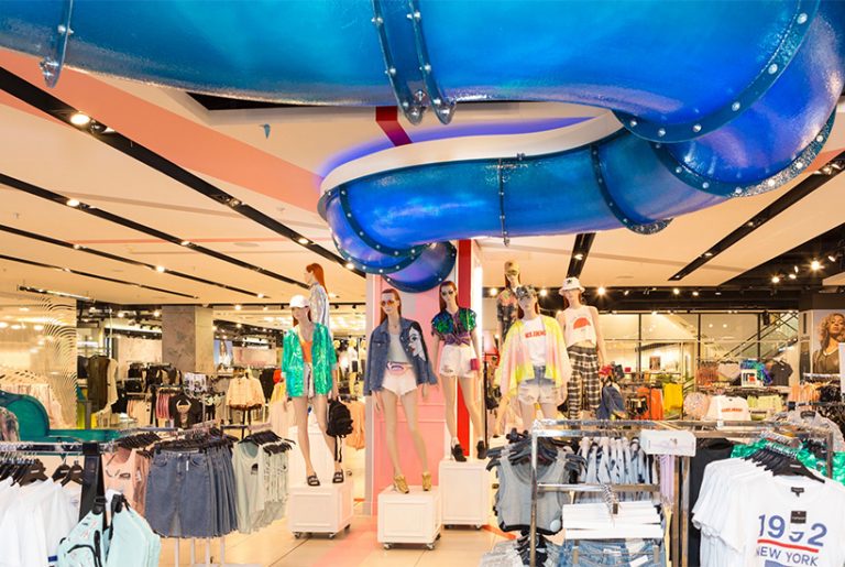 Topshop’s splash with 65-metre in-store waterslide