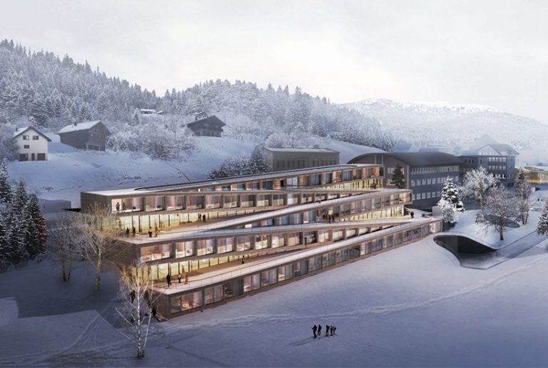 This Swiss hotel has a ski slope as its roof