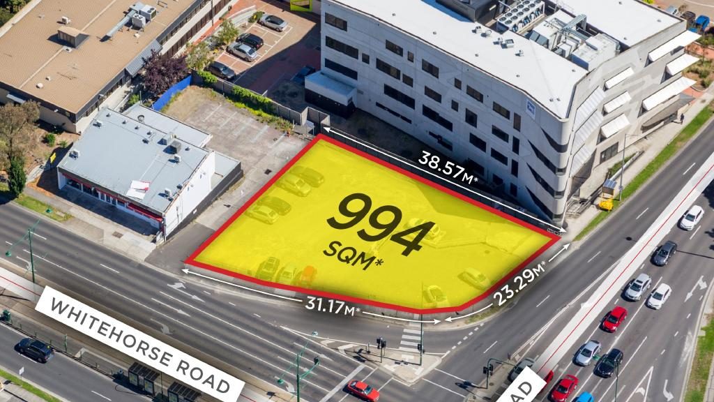 A 994sqm carpark at 813-823 Whitehorse Rd, Box Hill, earmarked for a 15-storey apartment development has been tipped to sell for more than $9 million.
