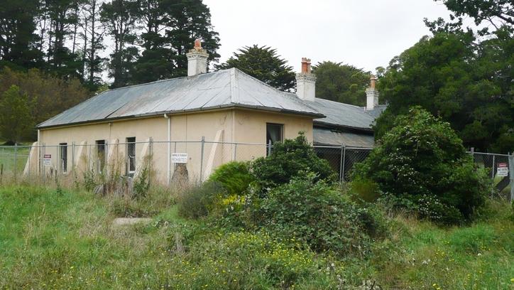 1 Kilmore Rd, Gisborne, a 2.1ha property with a dilapidated hotel circa 1840, is on the market for $1.395 million. Photo: Heritage Victoria.
