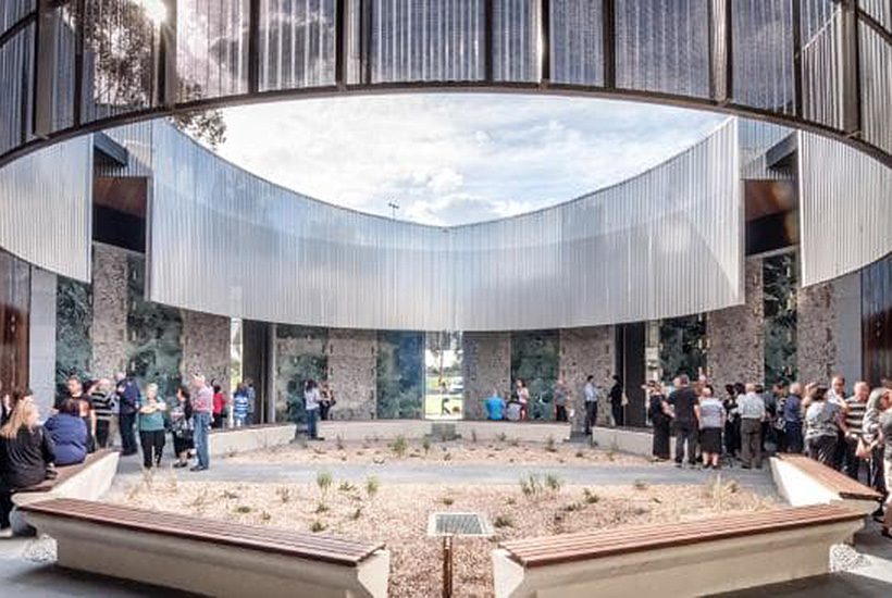 The Atrium of Holy Angels Mausoleum at Fawkner Cemetery in Melbourne.
