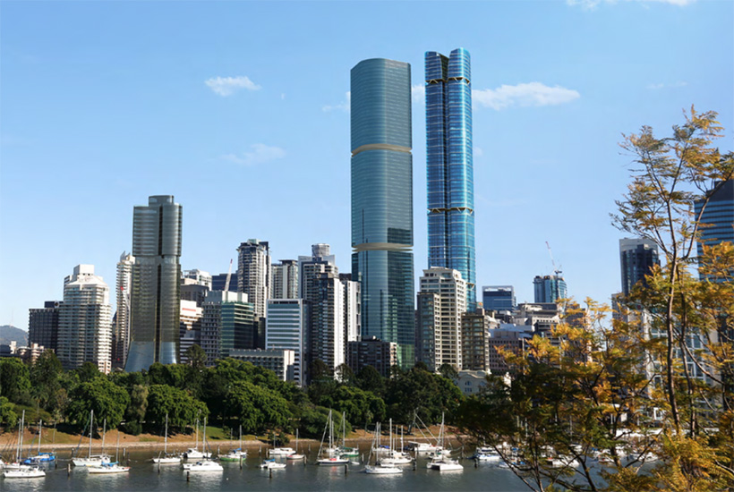 A digital image of a proposed tower at 240 Margaret St in Brisbane. Picture: Cox Architecture.
