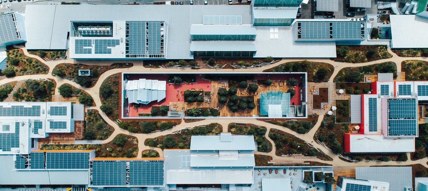 An aerial view of the Frank Gehry-designed MPK 21 in Menlo Park, California. Picture: Facebook Newsroom
