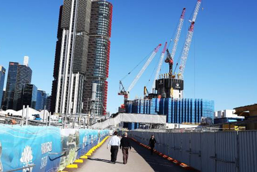 The Crown Resorts project under construction at Barangaroo in Sydney. Picture: John Feder

