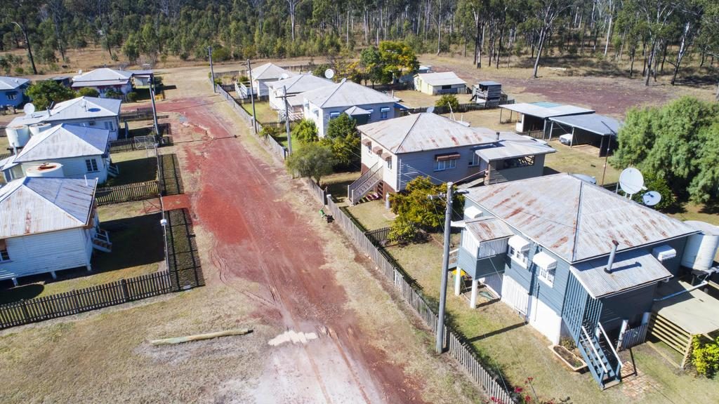 Aerial view over the houses of Allies Creek. Picture: Lachie Millard.
