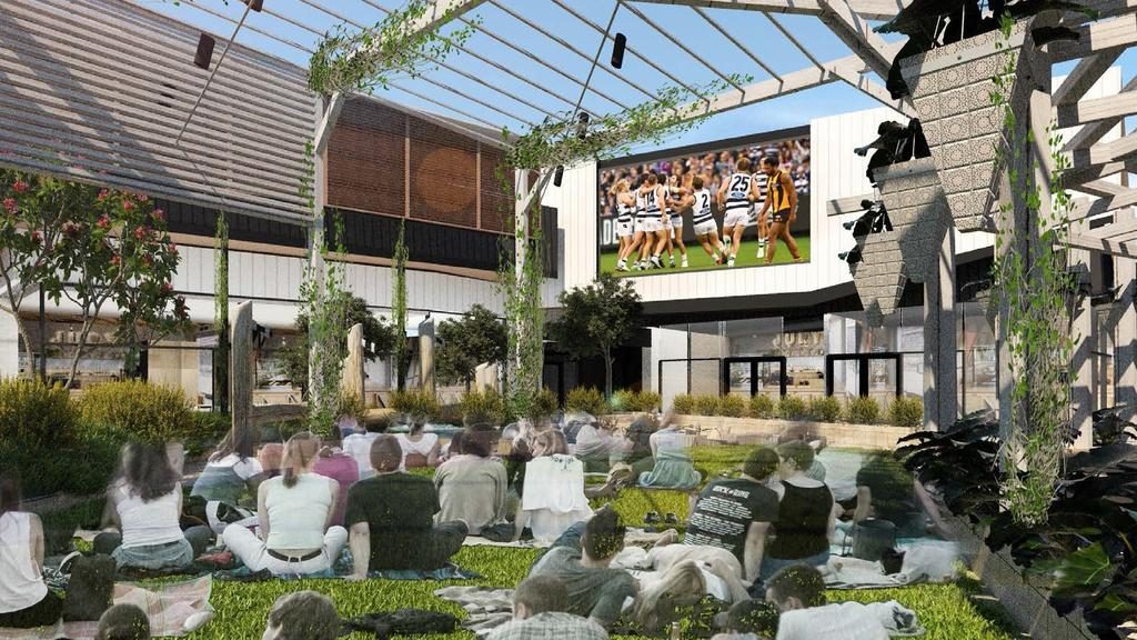 A big screen will feature in the outdoor plaza at Kingston Village.
