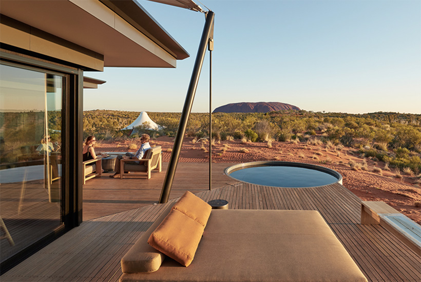 The Longitude 131 luxury lodges at Uluru.
