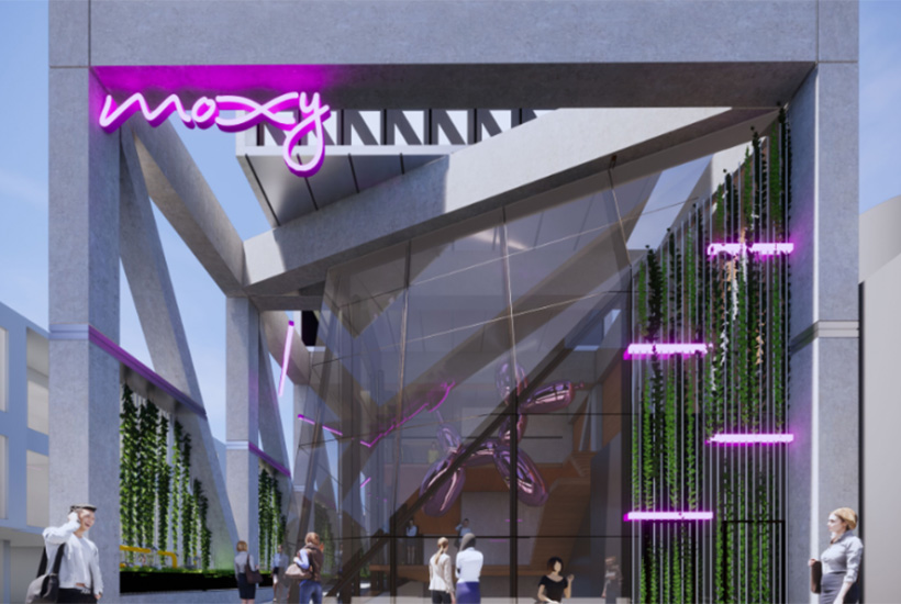 An artist’s impression of the Moxy hotel.
