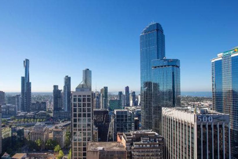 Rialto Towers seen from 555 Bourke St. Picture: Mark Stewart.
