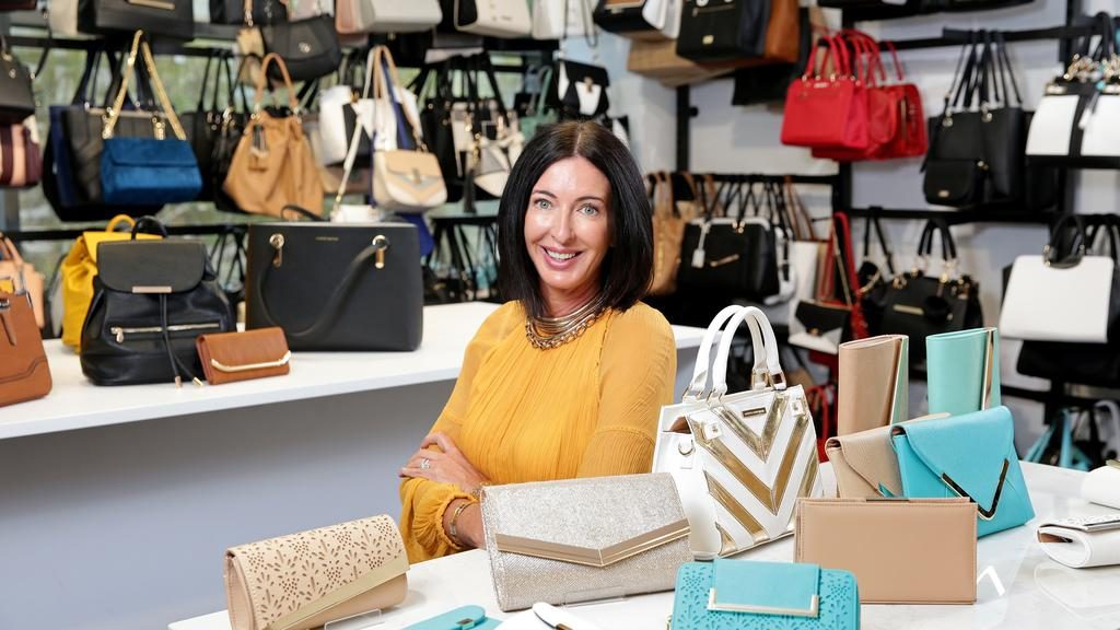 Colette Hayman with her range of designer handbags two years ago. The brand’s HQ is looking for a new landlord. Picture: Troy Snook.
