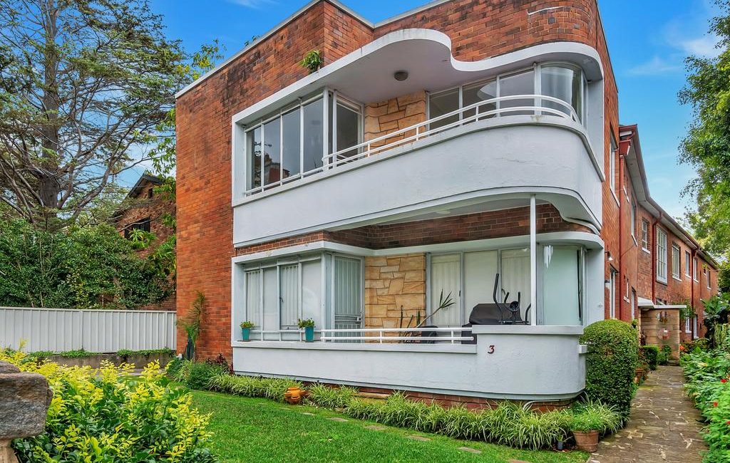 The impressive facade of the Woollahra block.
