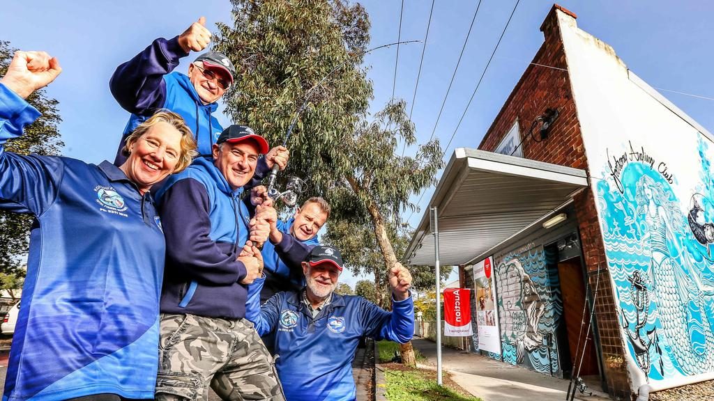 Footscray Angling Club has landed a sale. L-R Joy Stewart, John Kalkbrenner (senior), Lucky Pavlidis, John Kalkbrenner (junior) and Bill Richards. Picture: Tim Carrafa
