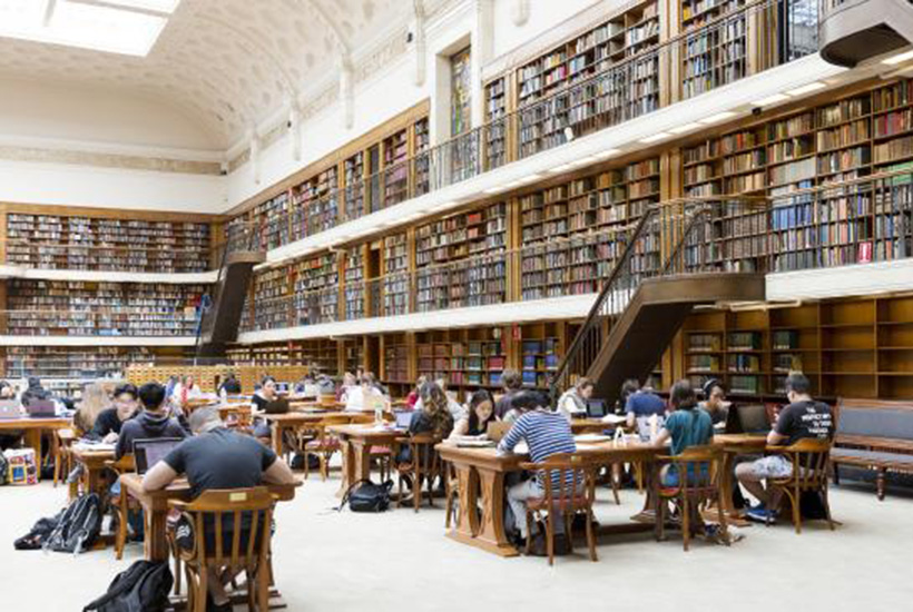 Students studying in the the State Library of NSW.
