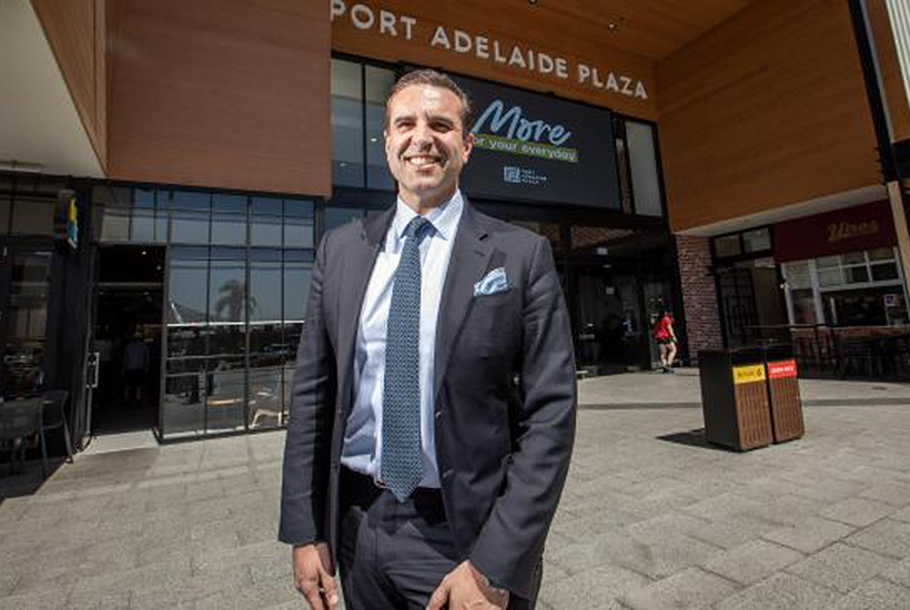 Shaun Bonett outside Precision Group’s Port Adelaide Plaza Picture: James Elsby
