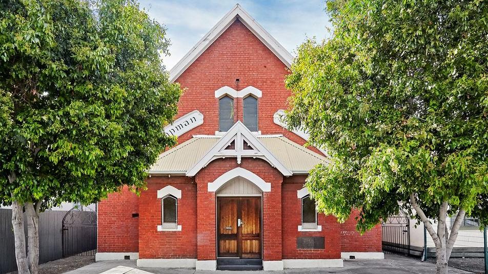 The church at 80 Ross St in Port Melbourne.
