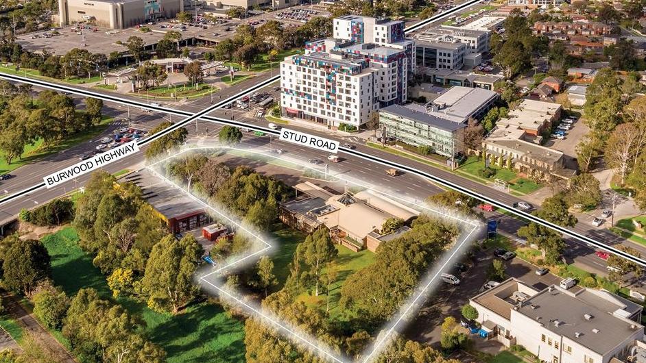 The property at 390 Burwood Highway is on a prime intersection.
