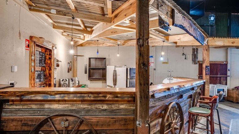 The Goolwa property at 4 Dowdodd Cres has been converted from a shed into a pub. Pic: realcommercial.com.au
