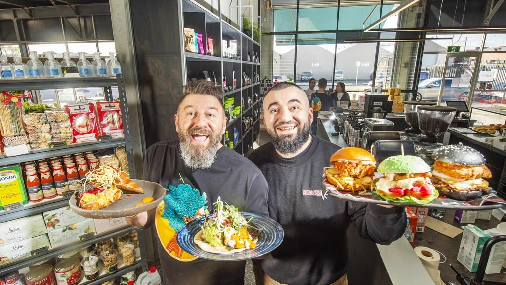 Roasting Warehouse owner George Parasakevopoulos and business partner Hash Tayeh. Picture: Rob Leeson.
