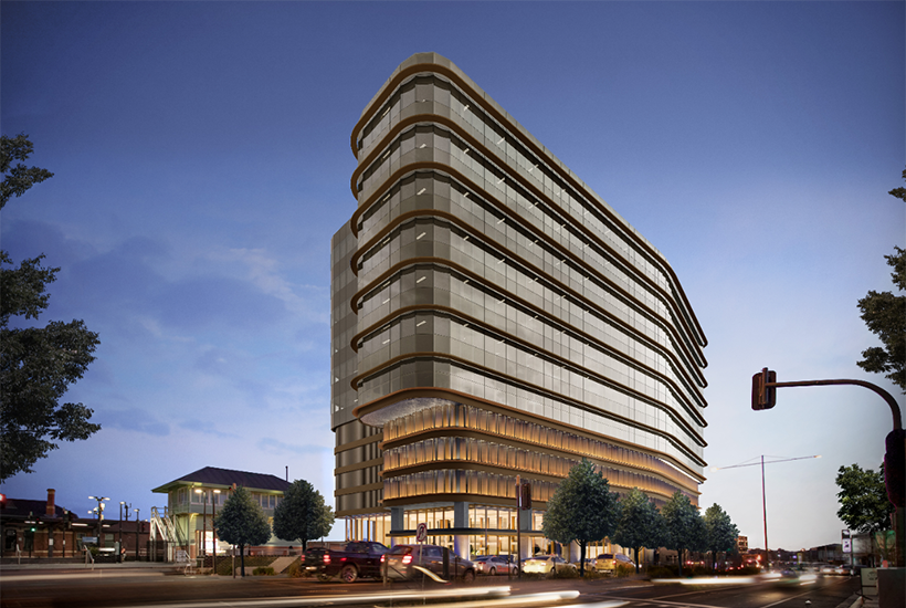 An artist’s impression of the new Eastland business tower.
