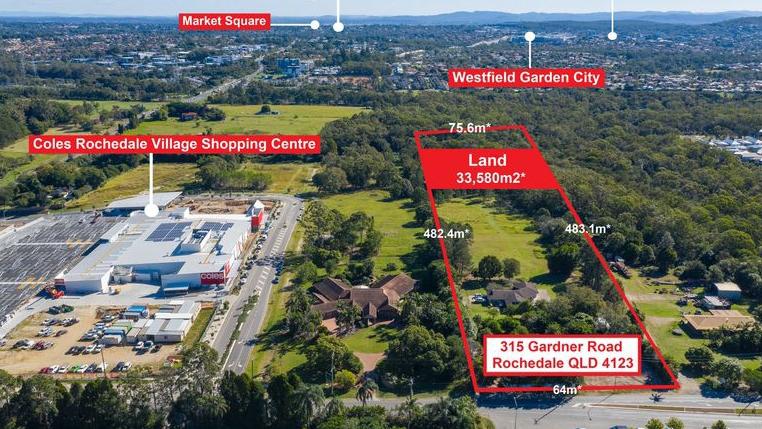 315 Gardner Road, Rochedale, had 3.36ha of land and sold in a multi-sale for $18.15m last year.
