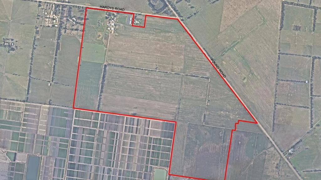 The Hardys Rd development project Frasers Property Australia plans to turn into 1600 homes.
