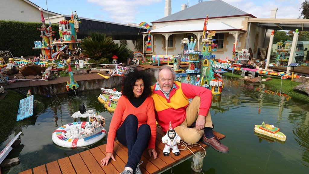 Princess Rose and Train Master Graham (Rose Zemlany and Graham Russell) are selling their Magical & Colourful Kingdom of Penolaraya. Pic: Tait Schmall.
