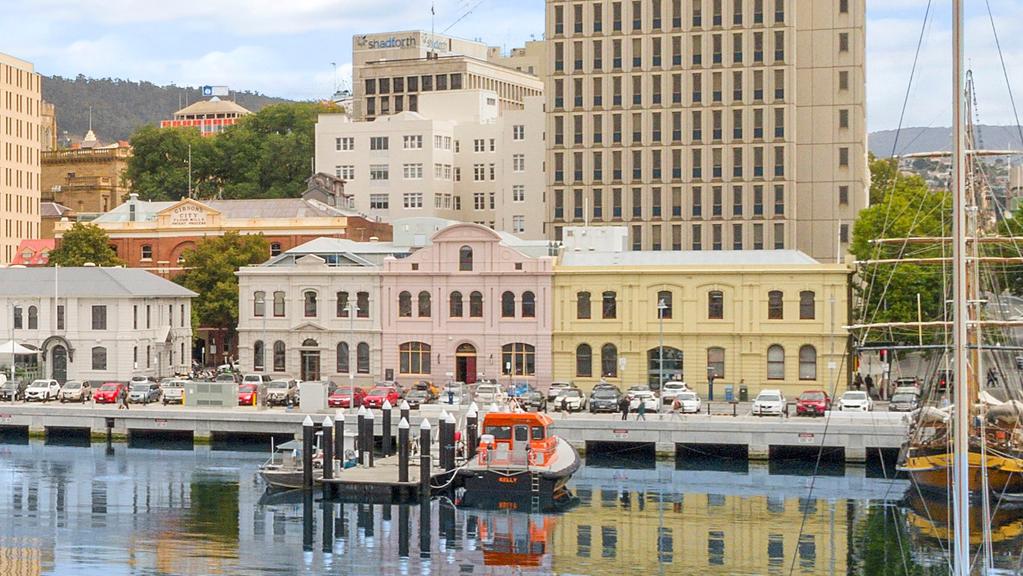 Rare chance to buy a whole waterfront city block. No.2 Elizabeth Street and No.7-9 Franklin Wharf, Hobart. Picture: SUPPLIED
