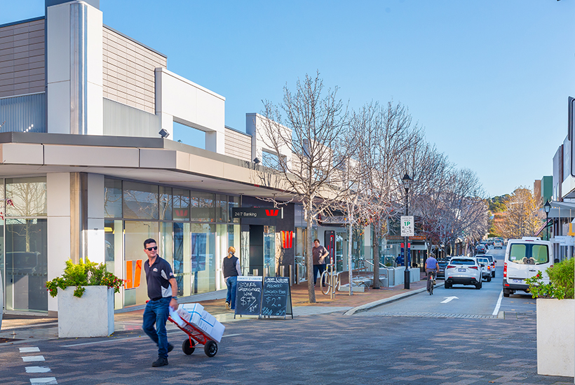 The retail strip in Claremont includes tenancies to four banks.
