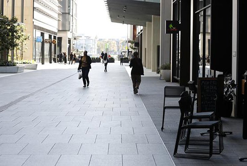 Near-empty streets in a Sydney office district. Office landlords are pushing to get people back to their desks. Picture: Nikki Short
