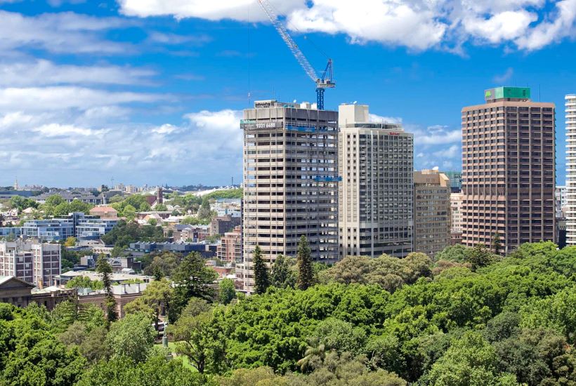 Once the NSW Police headquarters, The Residence at Hyde Park, Sydney, was converted into 87 luxury residential apartments across 24 levels. Completed in 2011. Picture: Hutchinson Builders
