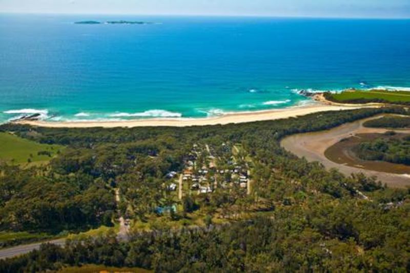 A beachfront caravan park at Narooma on the NSW South Coast will be upgraded after its acquisition by G’day Group. Picture: Supplied by G’day Group.
