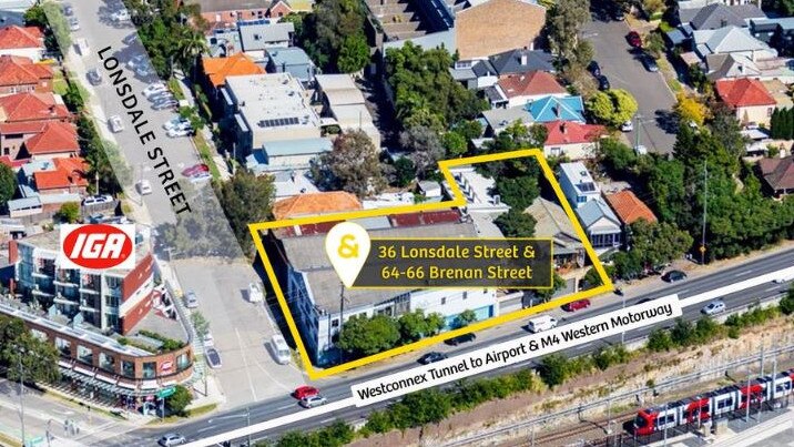 The commercial site at 36 Lonsdale St and 64-66 Brenan St is available via EOI with a guide of $15m.