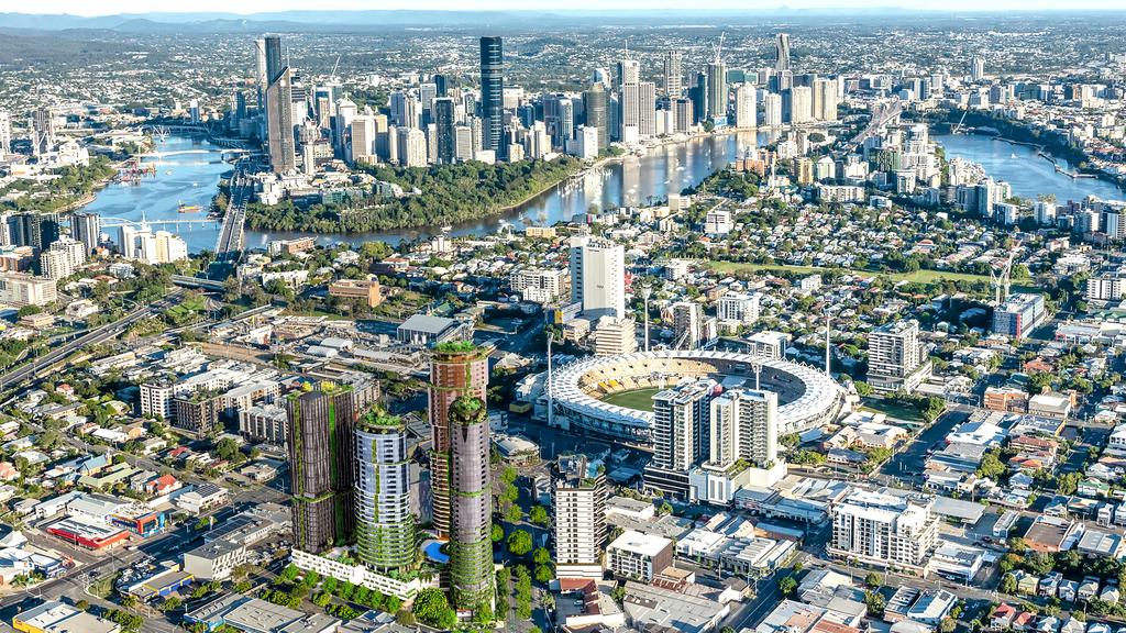 Artist's impression of the four-tower $1.5bn Gabba Heart project.