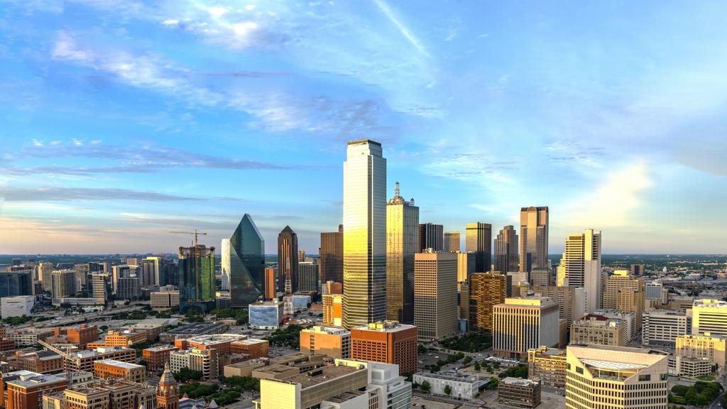 Dallas skyline at twilight 2019