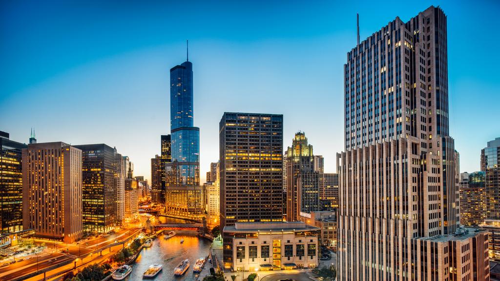 Chicago Skyline Aerial View