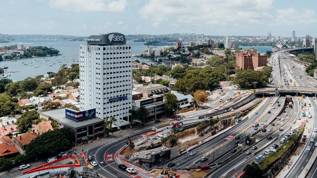 The Sydney Harbour view from the 132 Arthur Street site, where Aqualand plans to develop a 40-storey tower block.