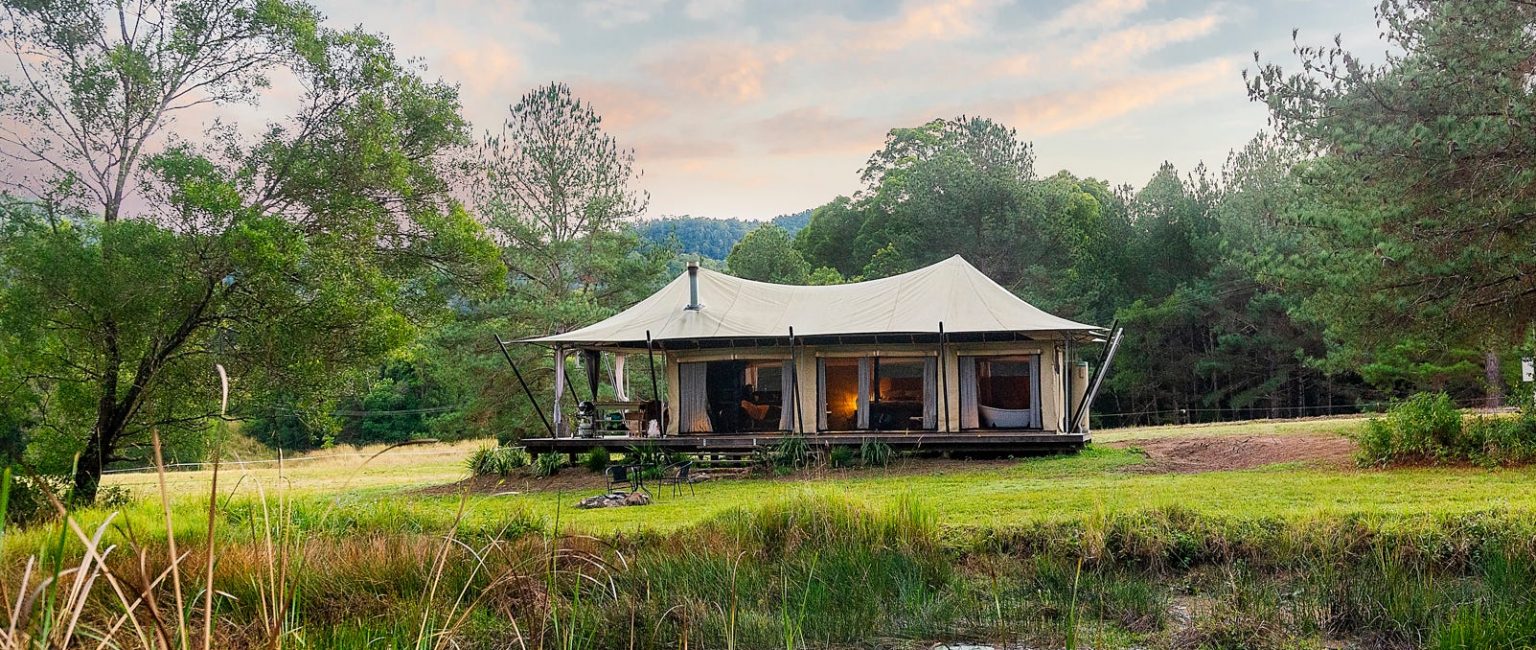 A tranquil glamping retreat and private home is for sale in Queensland’s Sunshine Coast. Picture: realestate.com/buy
