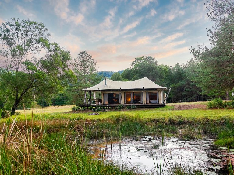 A tranquil glamping retreat born out of tragedy has hit the market in Queensland’s Sunshine Coast