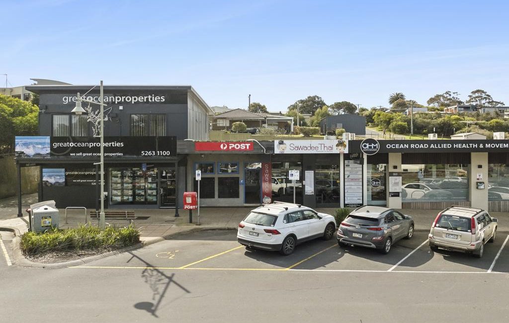 Four shops and a first-floor apartment offer upside for buyers at Anglesea