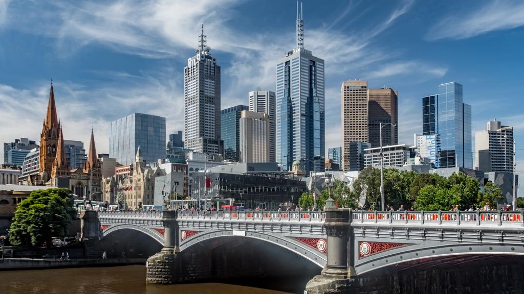 Melbourne And Yarra River Cityscape